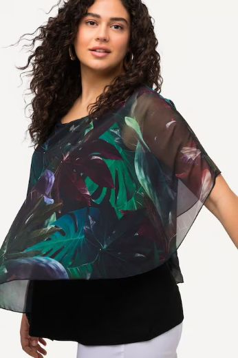 Plus size veliki brojevi Bluza svečana asimetrična dvoslojna za punije