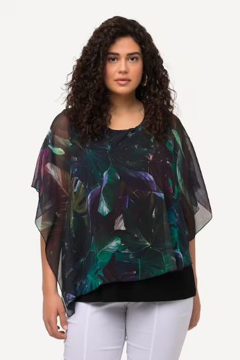 Plus size veliki brojevi Bluza svečana asimetrična dvoslojna za punije