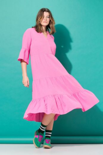 Plus size veliki brojevi Haljina 3/4 rukavi A kroja duži model za punije