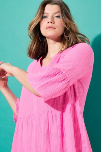 Plus size veliki brojevi Haljina 3/4 rukavi A kroja duži model za punije