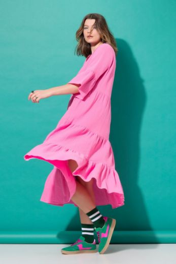 Plus size veliki brojevi Haljina 3/4 rukavi A kroja duži model za punije