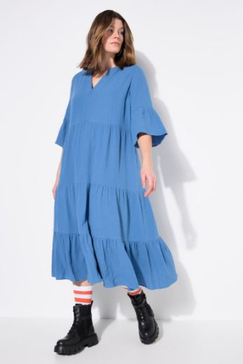 Plus size veliki brojevi Haljina 3/4 rukavi A kroja duži model za punije