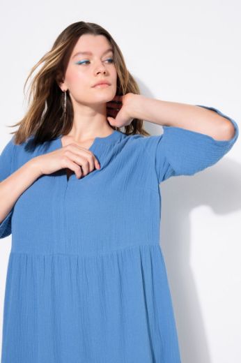 Plus size veliki brojevi Haljina 3/4 rukavi A kroja duži model za punije
