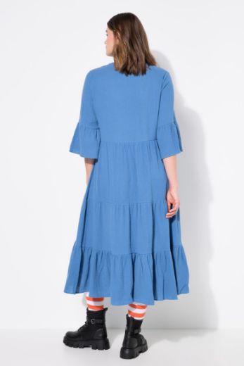 Plus size veliki brojevi Haljina 3/4 rukavi A kroja duži model za punije