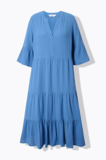 Plus size veliki brojevi Haljina 3/4 rukavi A kroja duži model za punije