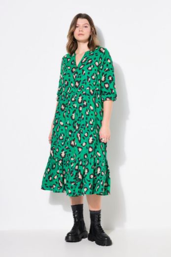 Plus size veliki brojevi Haljina od muslina s leopard uzorkom za punije