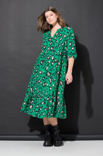Plus size veliki brojevi Haljina od muslina s leopard uzorkom za punije