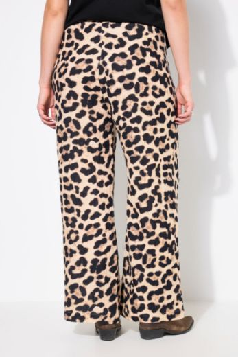 Plus size veliki brojevi Hlače od muslina s leopard uzorkom za punije
