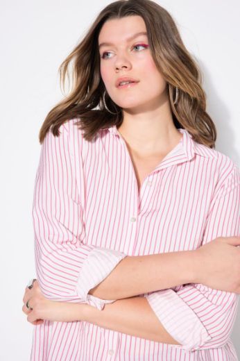 Plus size veliki brojevi Košulja dugih rukava na pruge za punije