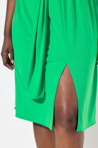 Plus size veliki brojevi Haljina midi V ovratnika za punije
