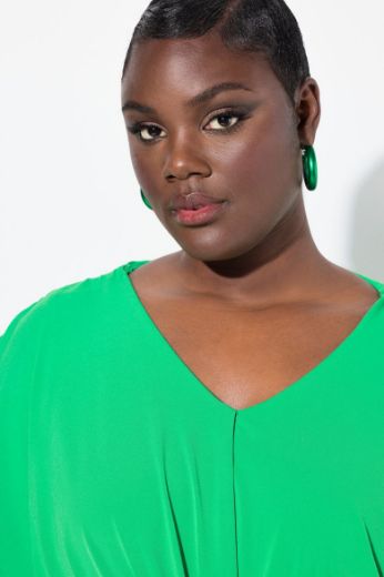 Plus size veliki brojevi Haljina midi V ovratnika za punije