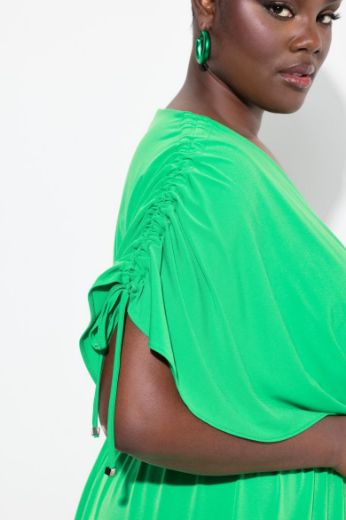 Plus size veliki brojevi Haljina midi V ovratnika za punije
