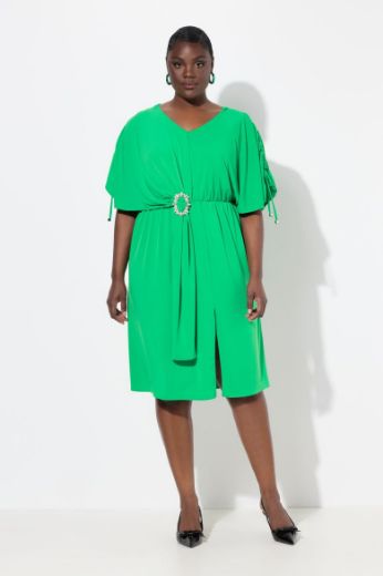 Plus size veliki brojevi Haljina midi V ovratnika za punije