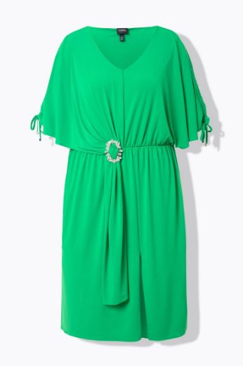 Plus size veliki brojevi Haljina midi V ovratnika za punije