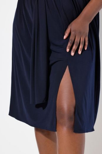 Plus size veliki brojevi Haljina midi V ovratnika za punije