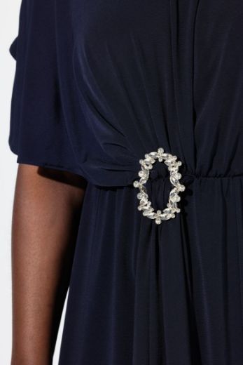 Plus size veliki brojevi Haljina midi V ovratnika za punije