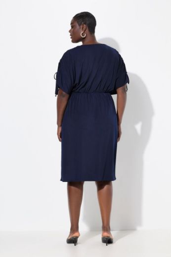 Plus size veliki brojevi Haljina midi V ovratnika za punije