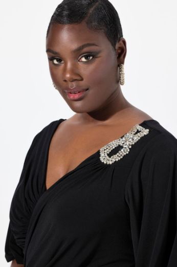 Plus size veliki brojevi Haljina maxi V ovratnika za punije