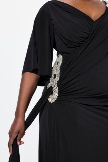 Plus size veliki brojevi Haljina maxi V ovratnika za punije