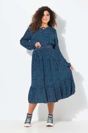 Plus size veliki brojevi Haljina midi A kroja za punije