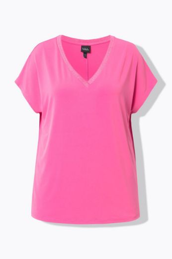 Plus size veliki brojevi Majica polu rukava V ovratnika za punije