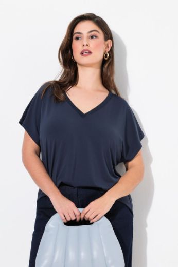 Plus size veliki brojevi Majica polu rukava V ovratnika za punije
