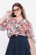 Veliki brojevi Bluza 3/4 rukava V ovratnika moda za punije