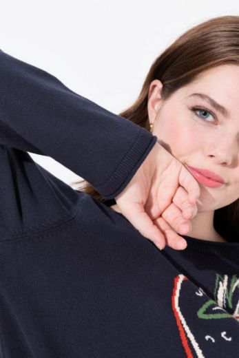Plus size veliki brojevi Pulover dugih rukava okruglog ovratnika za punije