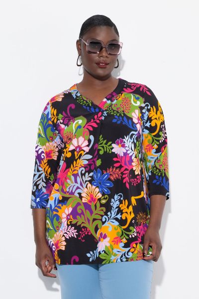 Veliki brojevi Bluza 3/4 rukava A kroja moda za punije