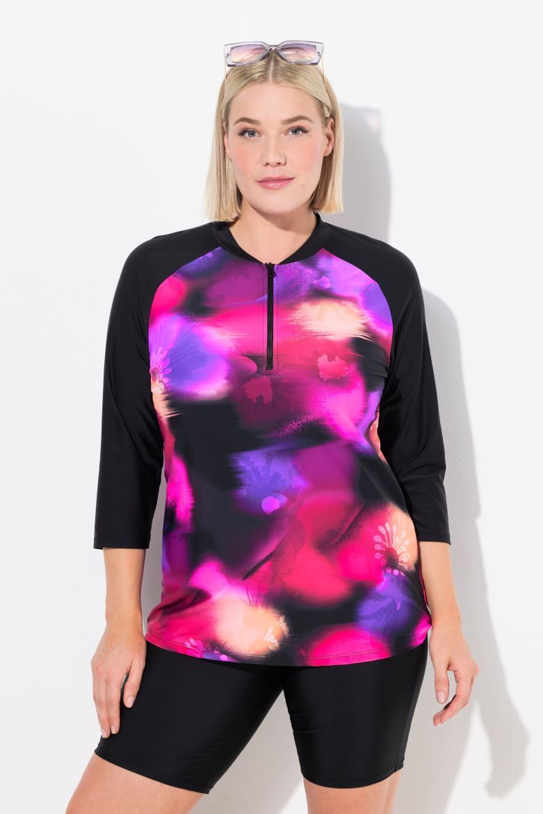 Plus size veliki brojevi Majica za kupanje sa UV zaštitiom za punije