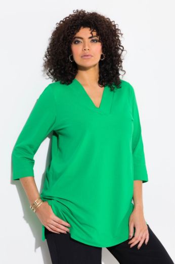 Plus size veliki brojevi Majica duži model V ovratnika za punije