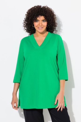 Plus size veliki brojevi Majica duži model V ovratnika za punije