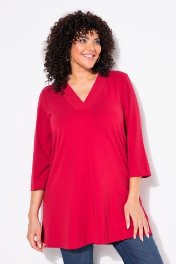 Plus size veliki brojevi Majica duži model V ovratnika za punije
