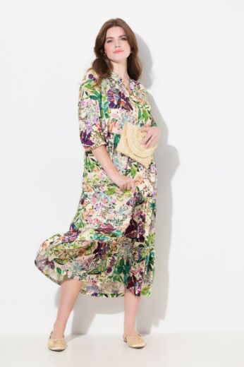 Plus size veliki brojevi Haljina maxi s printom 3/4 rukavi za punije