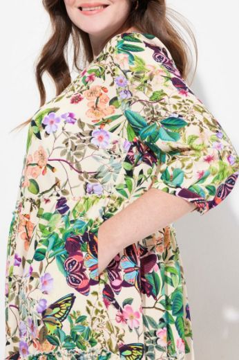 Plus size veliki brojevi Haljina maxi s printom 3/4 rukavi za punije