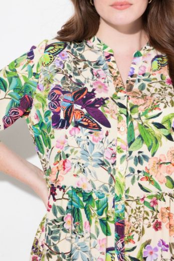 Plus size veliki brojevi Haljina maxi s printom 3/4 rukavi za punije