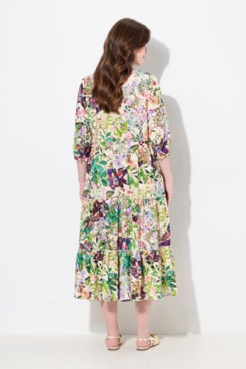 Plus size veliki brojevi Haljina maxi s printom 3/4 rukavi za punije