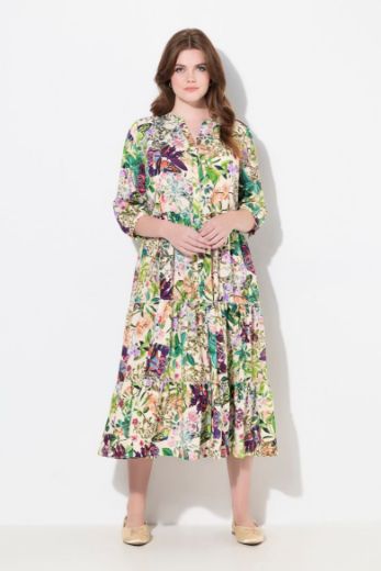 Plus size veliki brojevi Haljina maxi s printom 3/4 rukavi za punije