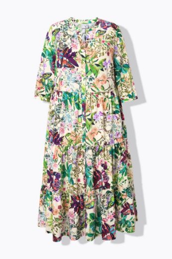 Plus size veliki brojevi Haljina maxi s printom 3/4 rukavi za punije