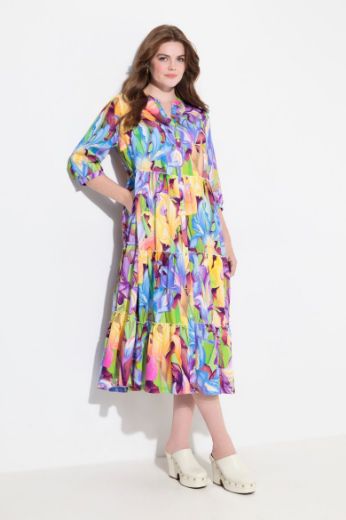 Plus size veliki brojevi Haljina maxi s printom 3/4 rukavi za punije