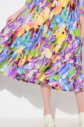 Plus size veliki brojevi Haljina maxi s printom 3/4 rukavi za punije
