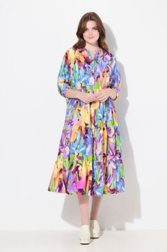Plus size veliki brojevi Haljina maxi s printom 3/4 rukavi za punije