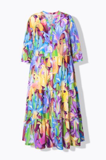 Plus size veliki brojevi Haljina maxi s printom 3/4 rukavi za punije