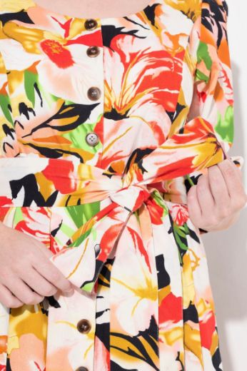 Plus size veliki brojevi Haljina maxi s 3/4 rukavima cvjetnog printa za punije
