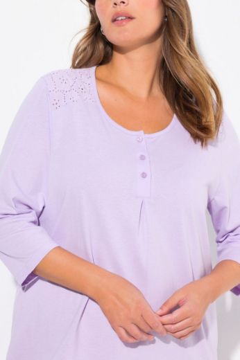 Plus size veliki brojevi Spavaćica 3/4 rukava s gumbićima za punije