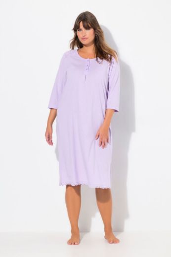 Plus size veliki brojevi Spavaćica 3/4 rukava s gumbićima za punije
