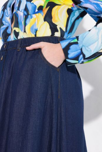 Plus size veliki brojevi Suknja traper duži model na kopčanje za punije