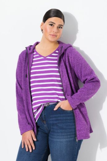 Plus size veliki brojevi Majica V ovratnika s prugama za punije