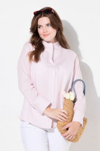 Plus size veliki brojevi Bluza povišenog ovratnika na pruge za punije