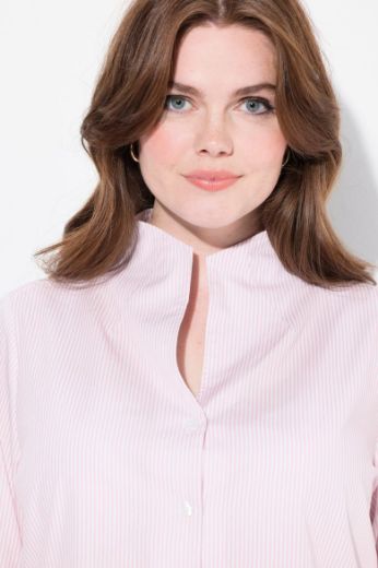 Plus size veliki brojevi Bluza povišenog ovratnika na pruge za punije